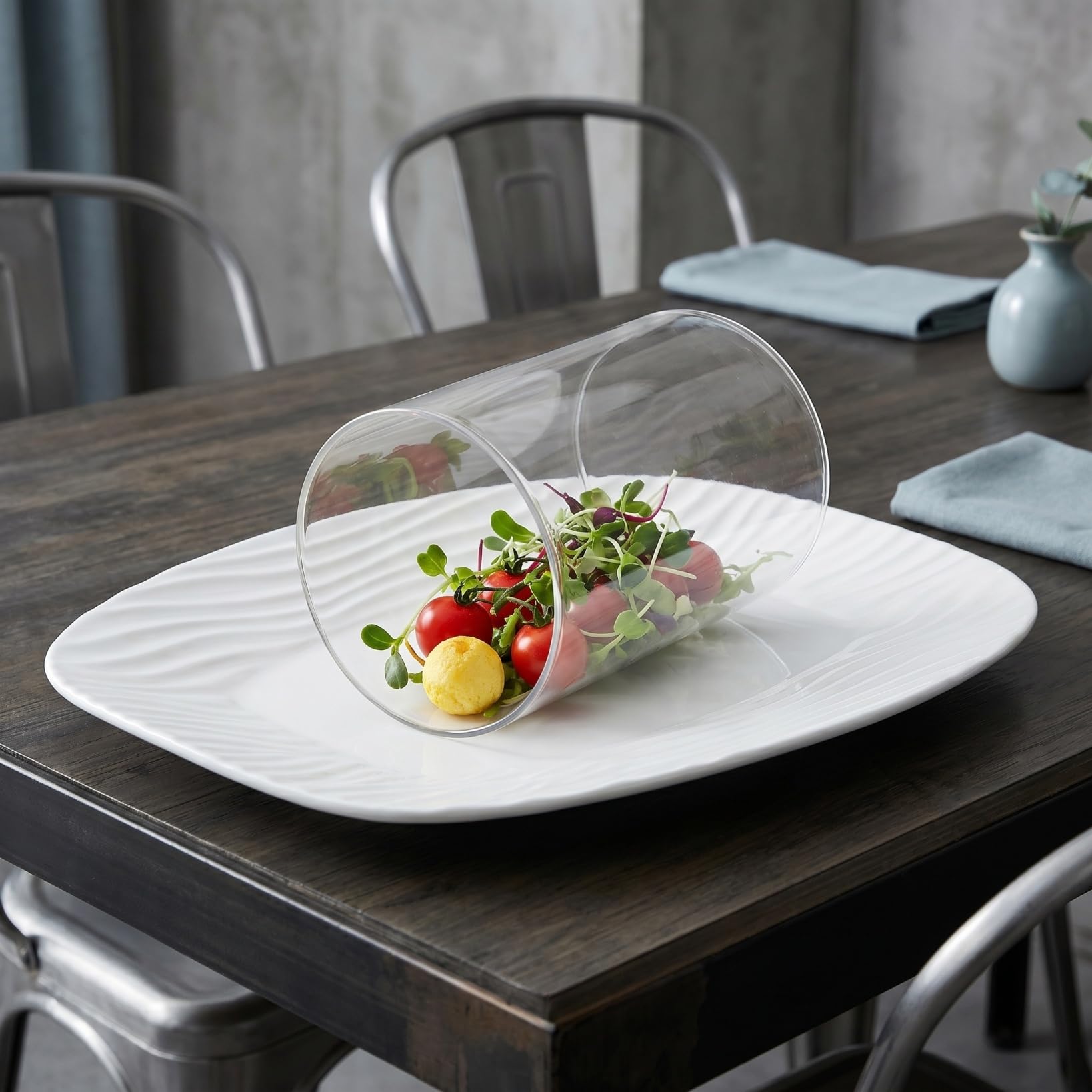 GANAZONO Transparenter Glaszylinder 18x12cm für Wohnraum und Feierlichkeiten Multifunktionales Teelichtglas und Glasschale zur Aufbewahrung von Lebensmitteln und Dekoration