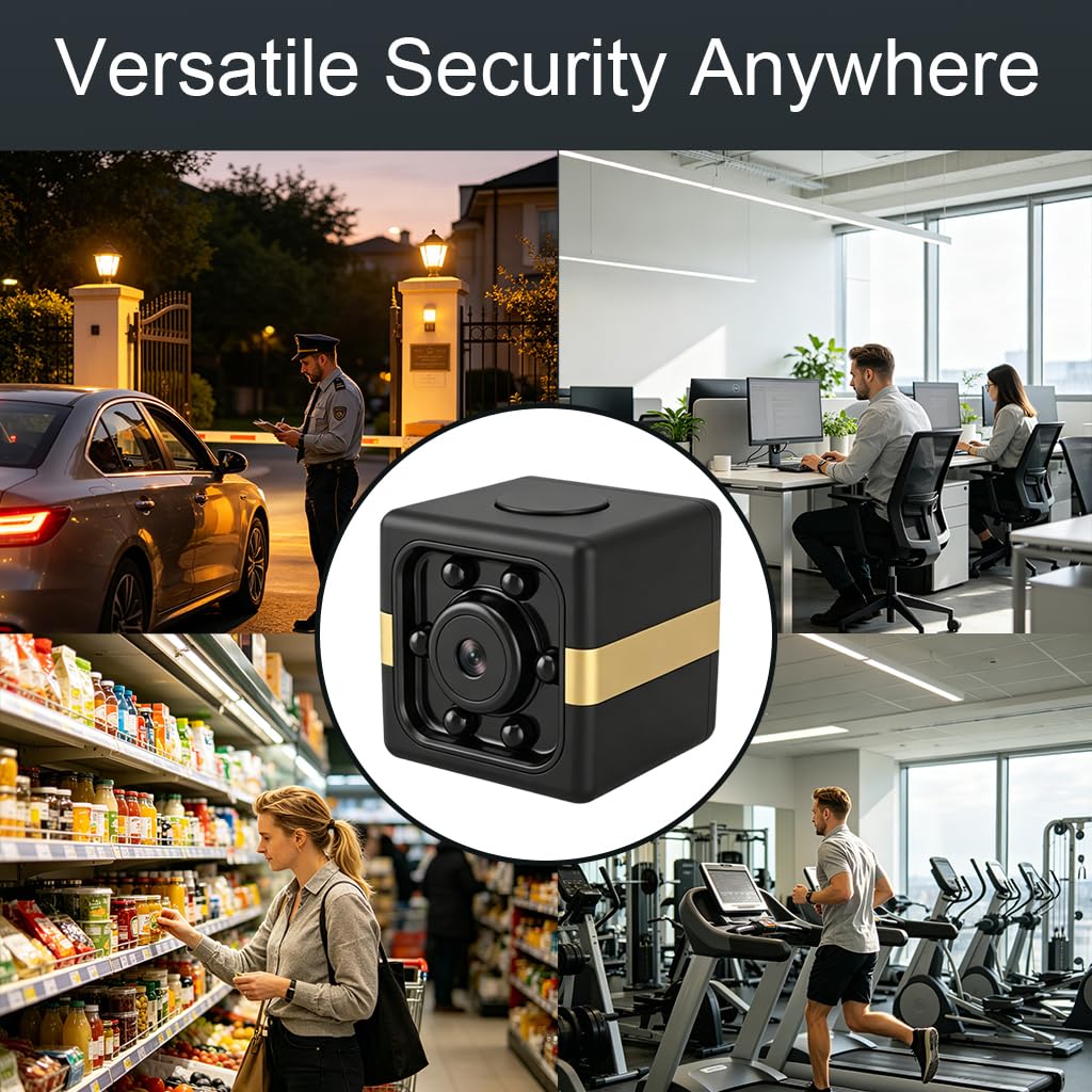 Mini Caméra Espion sans Fil 1080P, Micro Camera de Surveillance Spy Cam Discrète Invisible avec Détection de Mouvement et Vision Nocturne, Camera Cachée pour Maison, sans Internet Noir