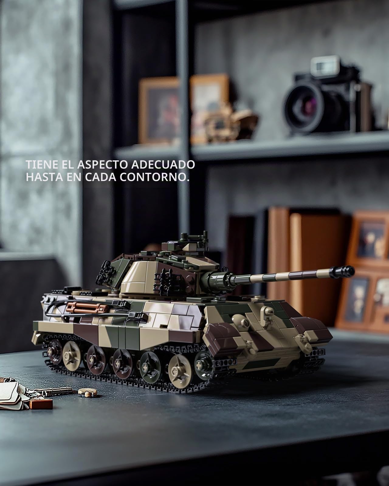 Nifeliz King Tiger Kit de Construcción de Tanque, Modelo de Tanque Militares para Adultos, Regalo Coleccionable para Adultos Amantes Militares (1267 Piezas, NF10315)