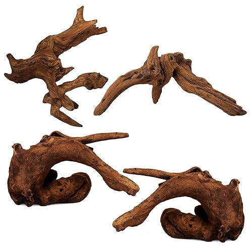 4PCS Driftwood for Aquarium, 1.96''-5.91'' Aquarium Driftwood, Fish Tank Driftwood,