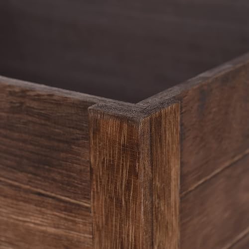 Miniatura 6 de SENRYEE Caja de madera negra antigua para almacenamiento, cajas decorativas rústicas, juego de 3 cajas de almacenamiento de madera extra grandes