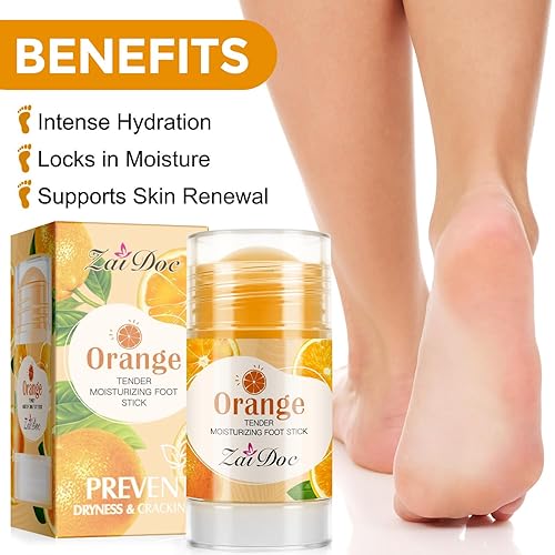 Miniatura 2 de ZAIDOC Tender Crema hidratante para pies, parafina líquida y aceite de oliva para talones secos y agrietados, 1.41 onzas (naranja)