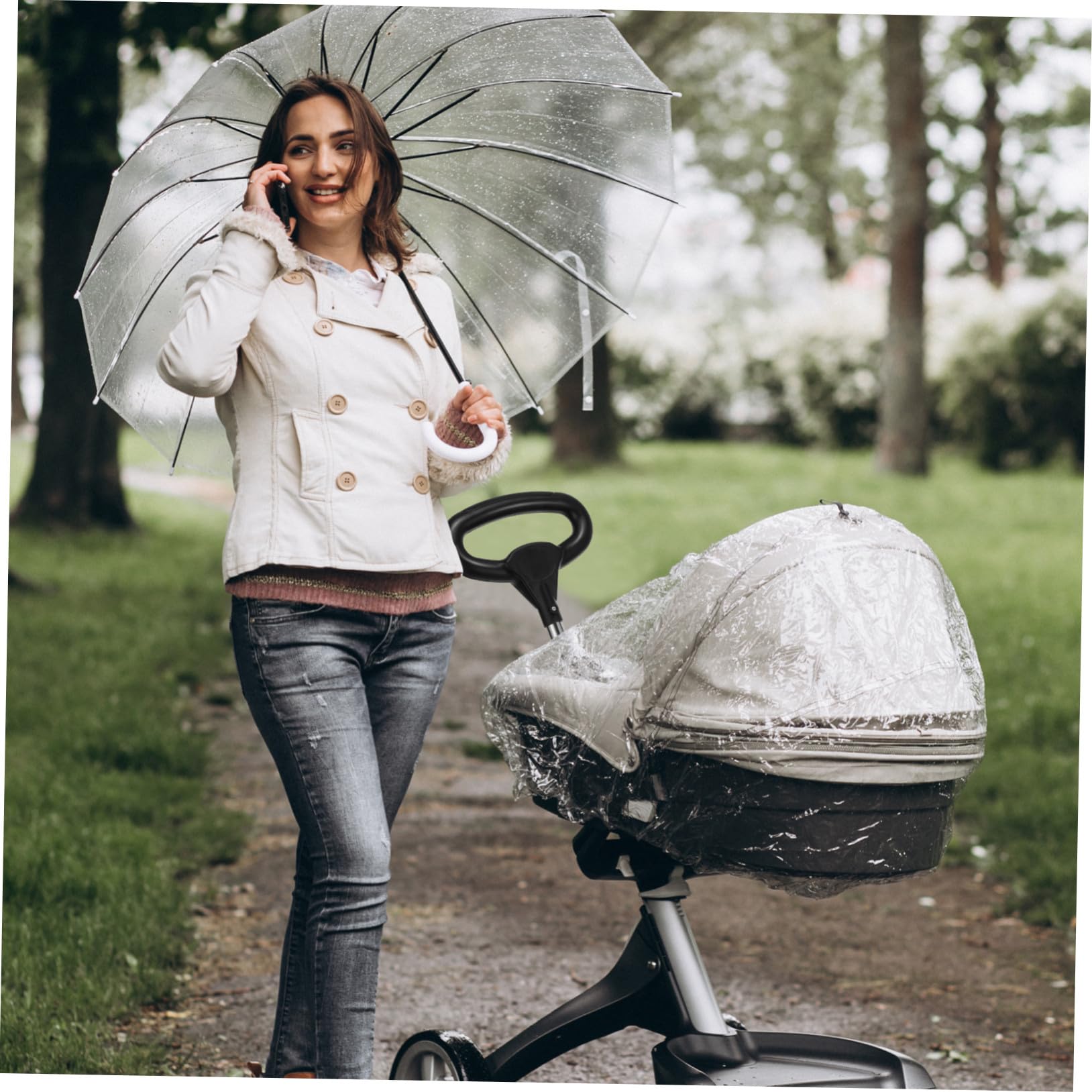 Accesorios para Carrito de Ñiño Diseño Ergonómico y Liberación Rápida, Manija de Acero Inoxidable y Plástico para Facilitar Paseos Cómodos