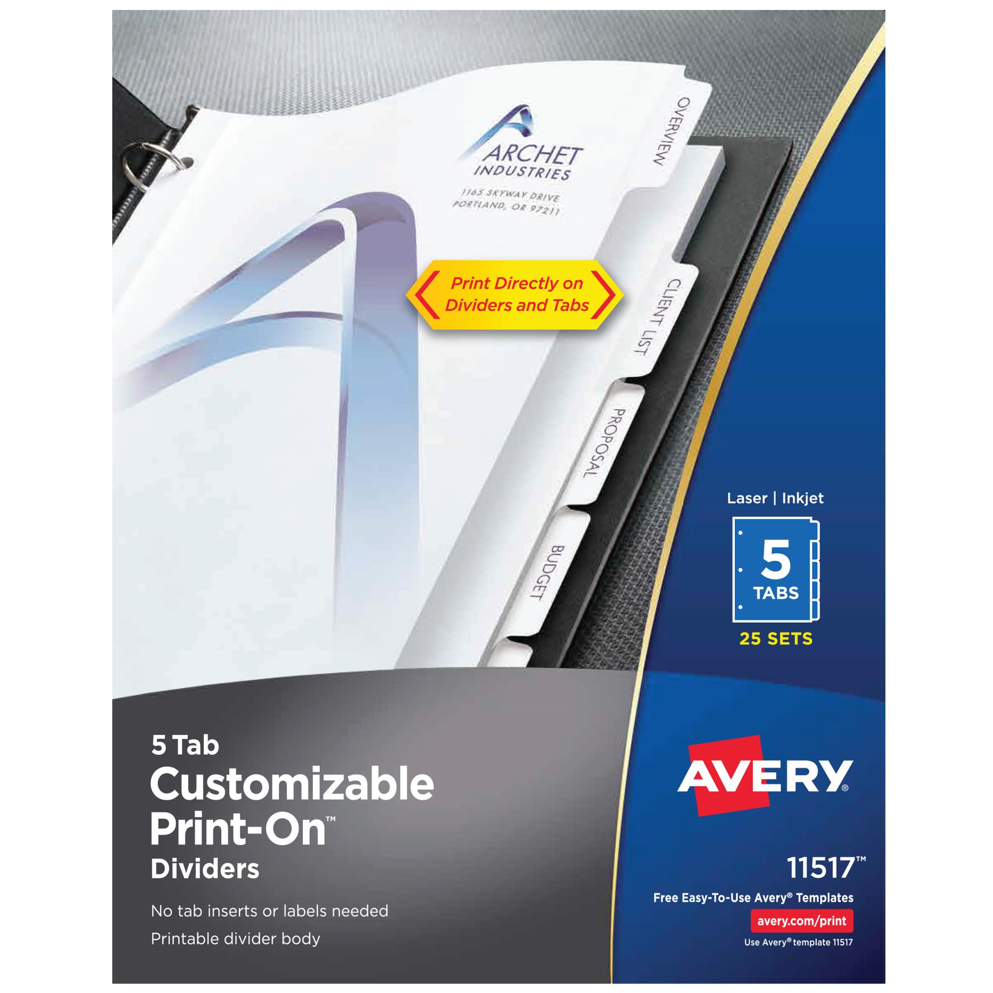 Avery 11517 divisore