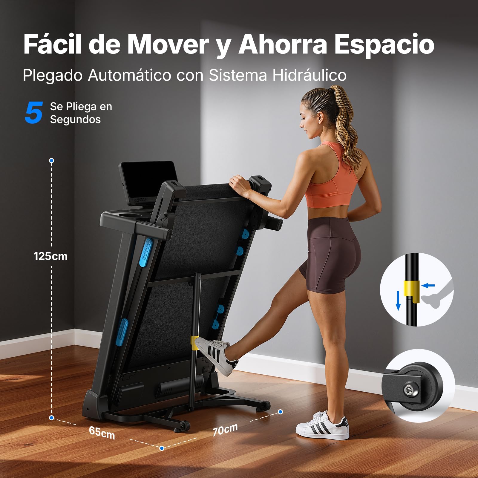 MERACH Cinta de Correr Plegable, 15% Cinta de Correr con Inclinación, 0.8-12km/H Caminadora Electrica para Casa, 2.5HP Walking Pad, Cinta de Andar para Plegable Casa y Oficina, App, Pantalla LED