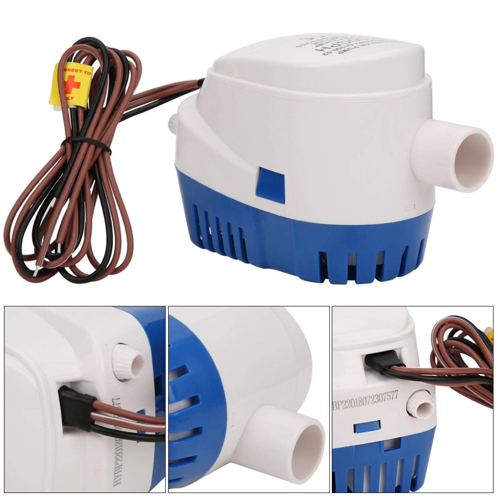 Pompe di sentina per Barche Automatiche, Pompa Automatica sommergibile ad Alto Flusso per acque luride in Miniatura per Yacht ad Acqua 24V