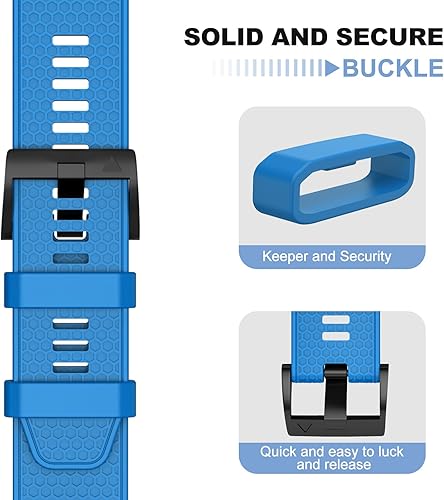 Miniatura 4 de OVERSTEP Correa de reloj compatible con Fenix 5, correa de reloj de silicona suave de 0.866 pulgadas de ancho para Garmin Fenix 5Fenix 5 PlusFenix