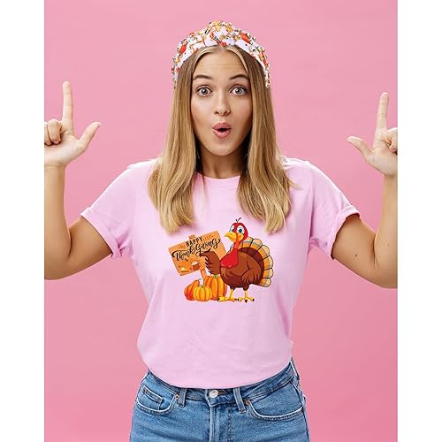 Miniatura 3 de Diadema de otoño para mujer, diadema anudada de Acción de Gracias, con estampado de hoja de arce y calabaza, diadema con nudo superior ancho,