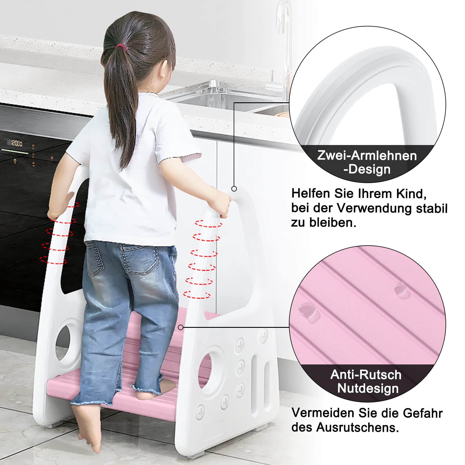 ADRIANO PORCARO® I Tritthocker Kinder I 2-Stufig Hocker I 26cm
