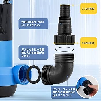 Amazon.co.jp: Poafamx 水中ポンプ フロ-トスイッチ付き 排水量4500L/H