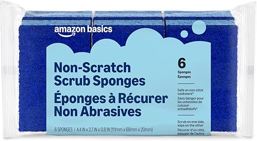 Amazon Basics Non-Scratch Sponges, 6-Pack, Blue