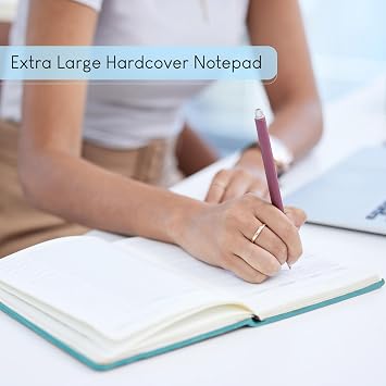 STATIONERY ISLAND A4 Lined Notebook, 320 Pages Thick Journal Notebook, Ruled Journal Hardcover with 100gsm for Writing, Working, Studying, Diary, Black
