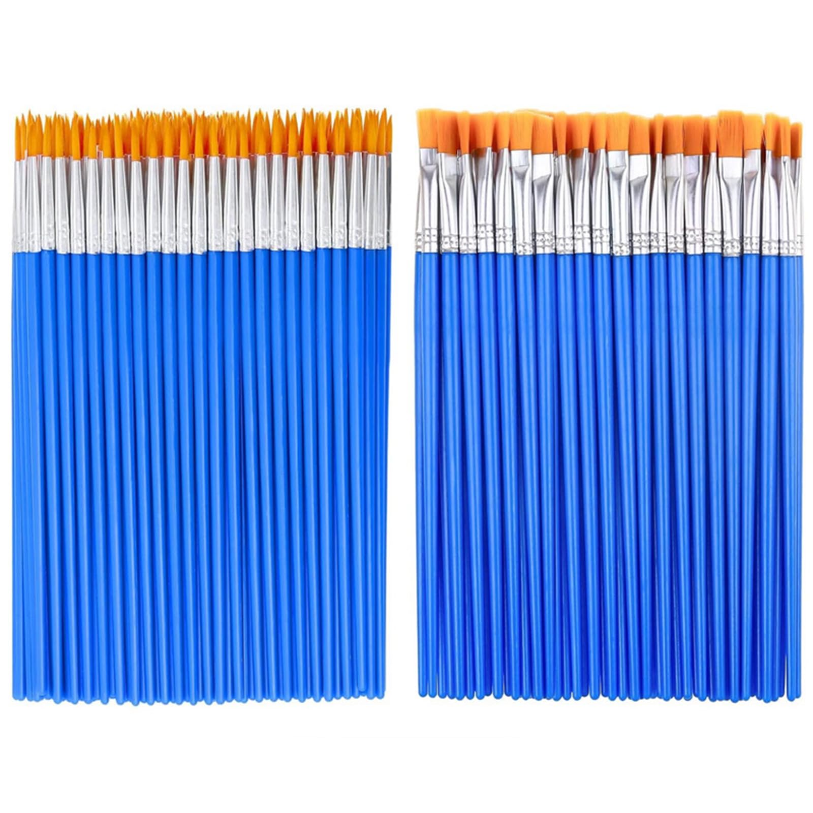 60 Pcs Small Paint Brushes Bulk,Small Paint Brushes,Paintbrushes with Flat and Round Pointed,Face Paints Brush for Kids Classroom Acrylic,Watercolor, Oil and Gouache Paints Ideal for Body Face