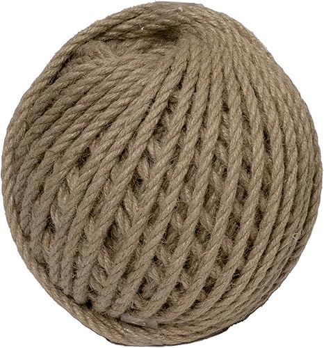 Furhaven Cuerda de yute natural de 164 pies x 0.197 in para manualidades, bricolaje, envoltura y rascador de gatos, repuesto de repuesto de cuerda