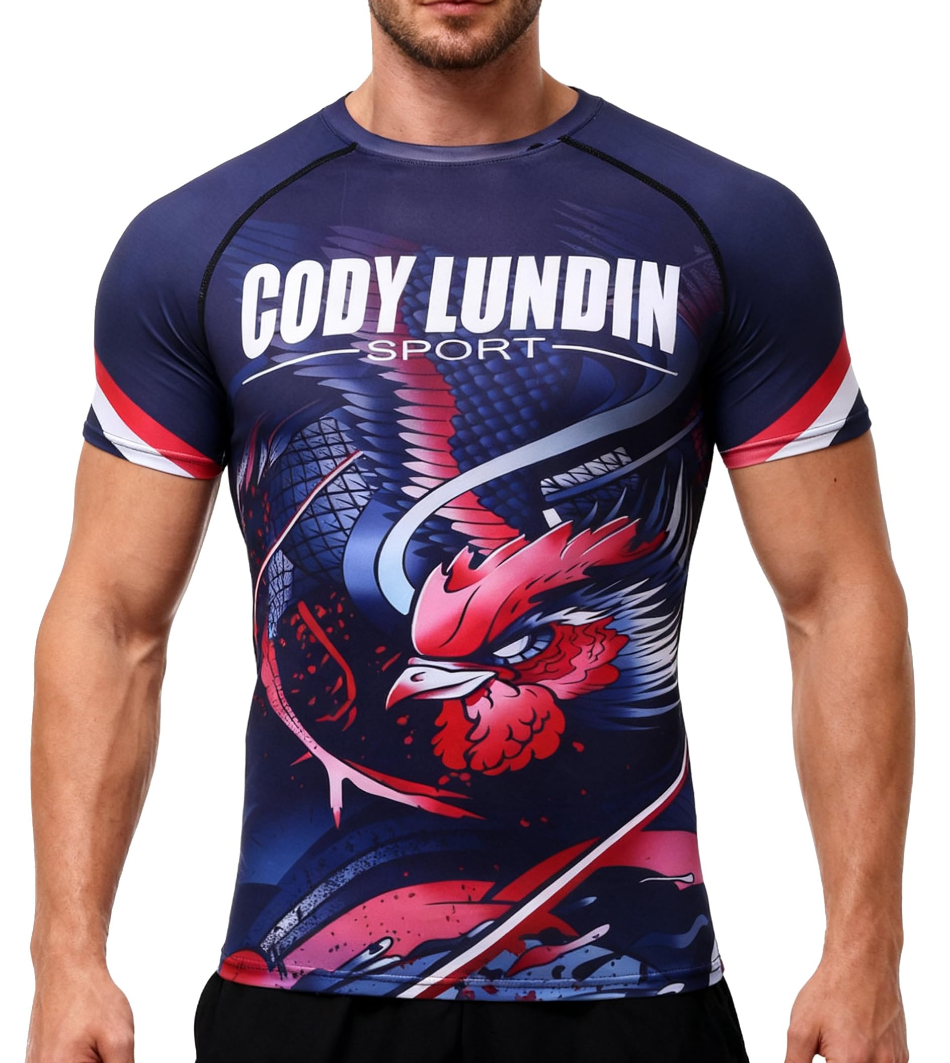 Cody Lundin Kompressions-Sportshirt für Herren, Digitaldruck, kurzärmelig, athletisch, Fitness, Laufen, Training, Workout