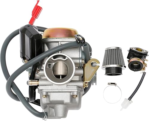 PD24J Carburador de 0.945 in para GY6 125cc 150cc 152QMJ 157QMI Motores de 4 tiempos Estrangulador eléctrico motocicleta Scooter con filtro de aire
