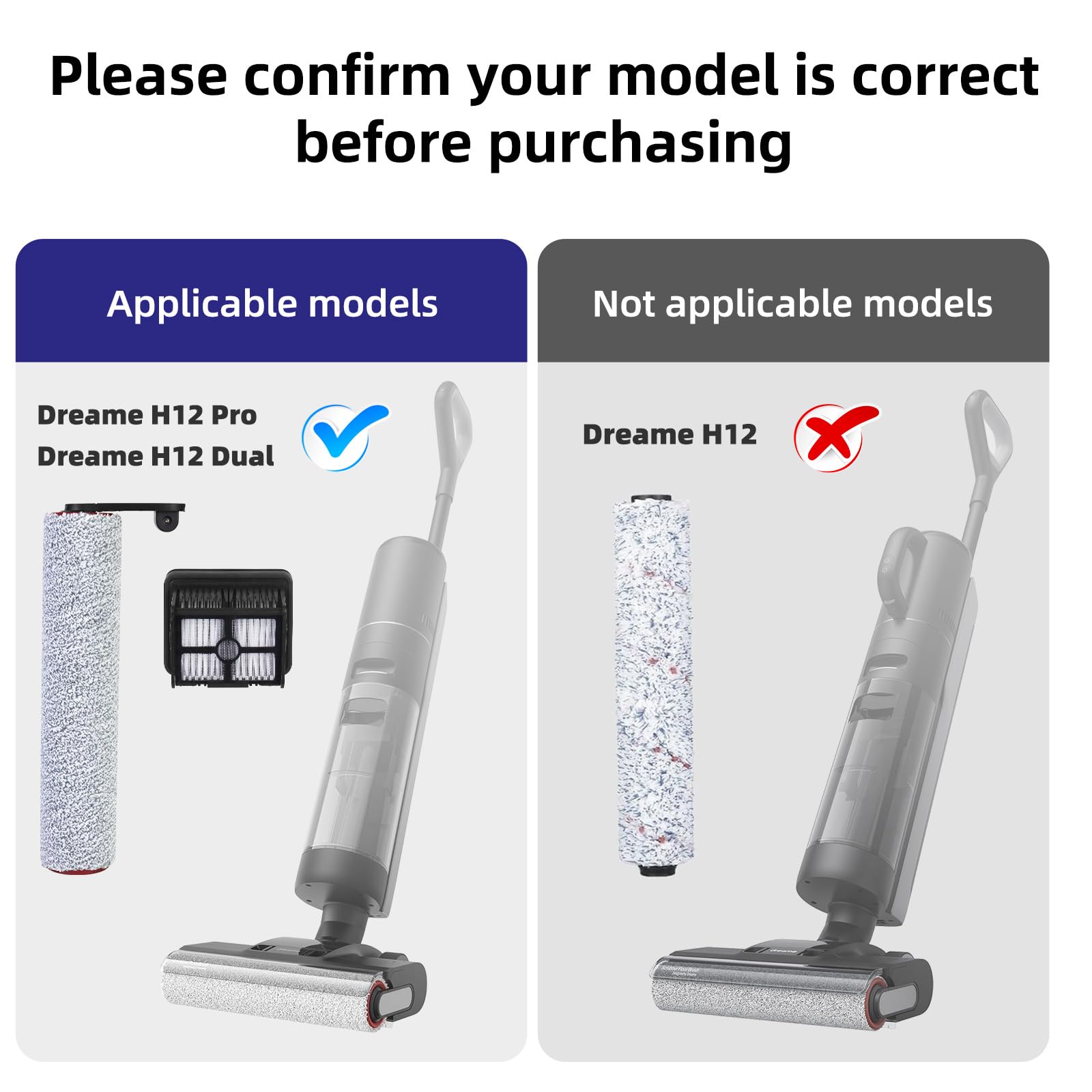 Rullo Spazzola Di Ricambio E Filtro HEPA Per Accessori Per Dreame H12 - 10