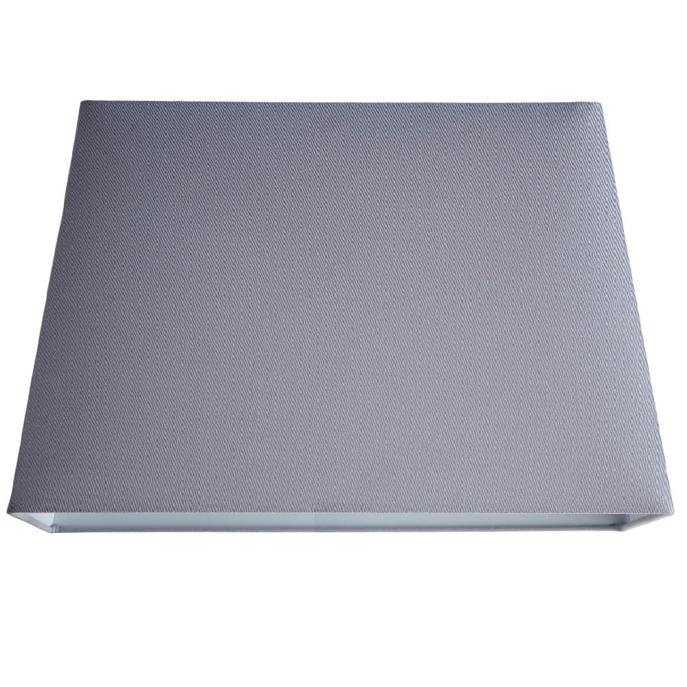 Modern Rectangle Light Shade for Ceiling Pendant in Grey | Unique Interior Home Decor Lamp Shade | Textured Linen Fabric Lampshade for Modern Table Lamps and Floor Lamps (17") 42cm x 34cm x 27cm