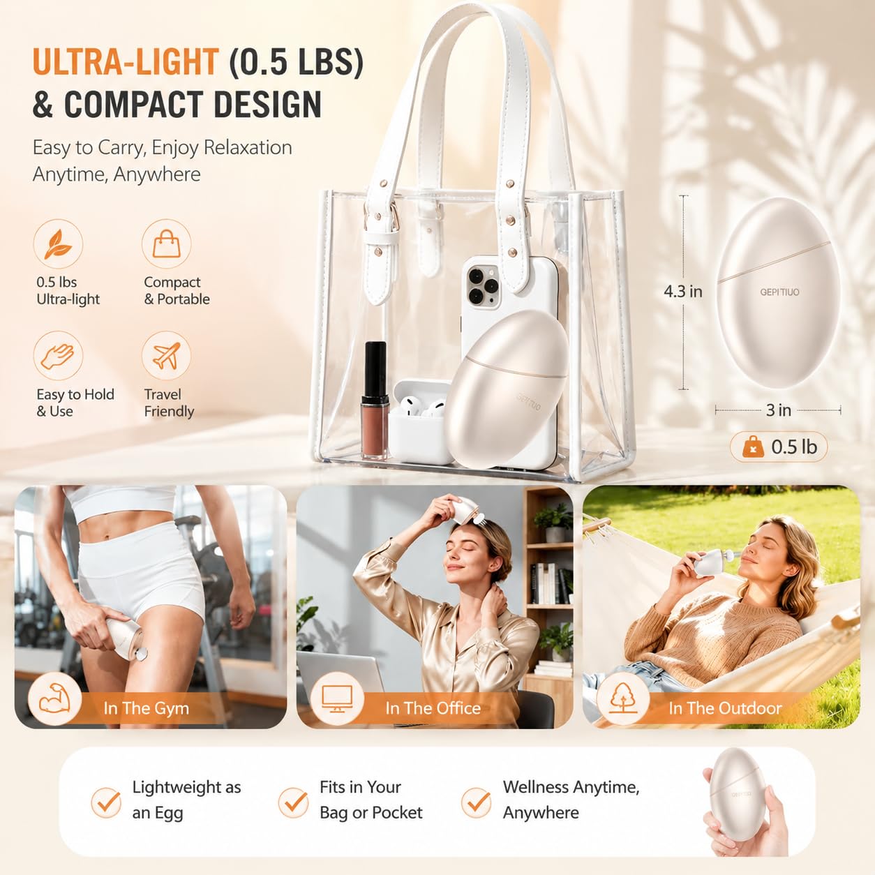 Super mini pistolet de massage 3 en 1 pour la relaxation musculaire, le soulagement du cuir chevelu et la beauté du visage, portable pour extérieur/salle de sport/maison, cadeau de qualité