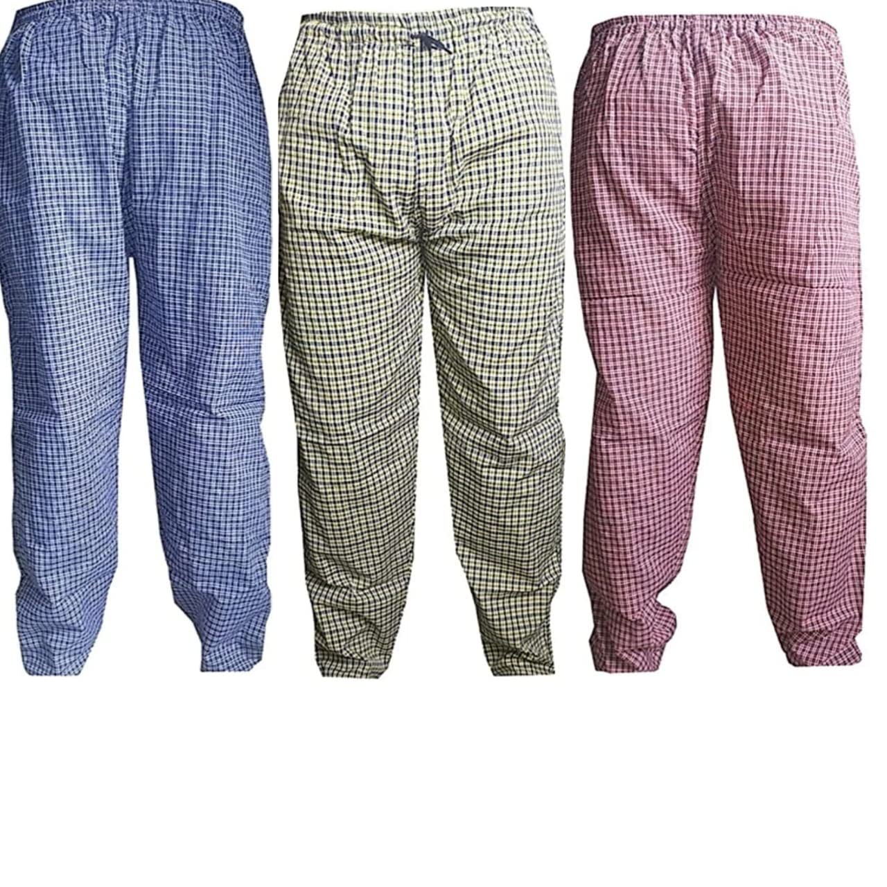 Men's Payjama Cotton Checkered (Pack Of 3)-picture-21
