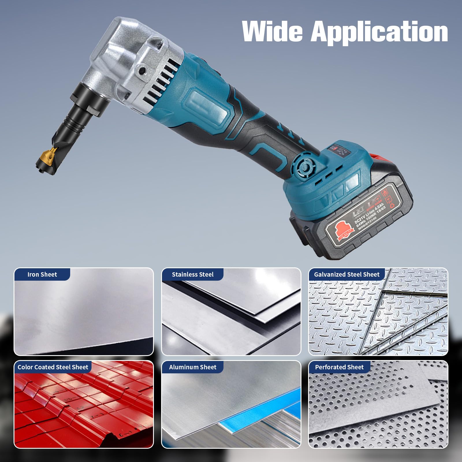 Blechknabber Kompatibel mit Makita 18V – Kabellose Blechnibbler mit 360° Drehbarem Knabberkopf und Einstellbaren 3 Geschwindigkeiten, Ausgestattet mit Bürstenlosem Motor für Edelstahl und Aluminium