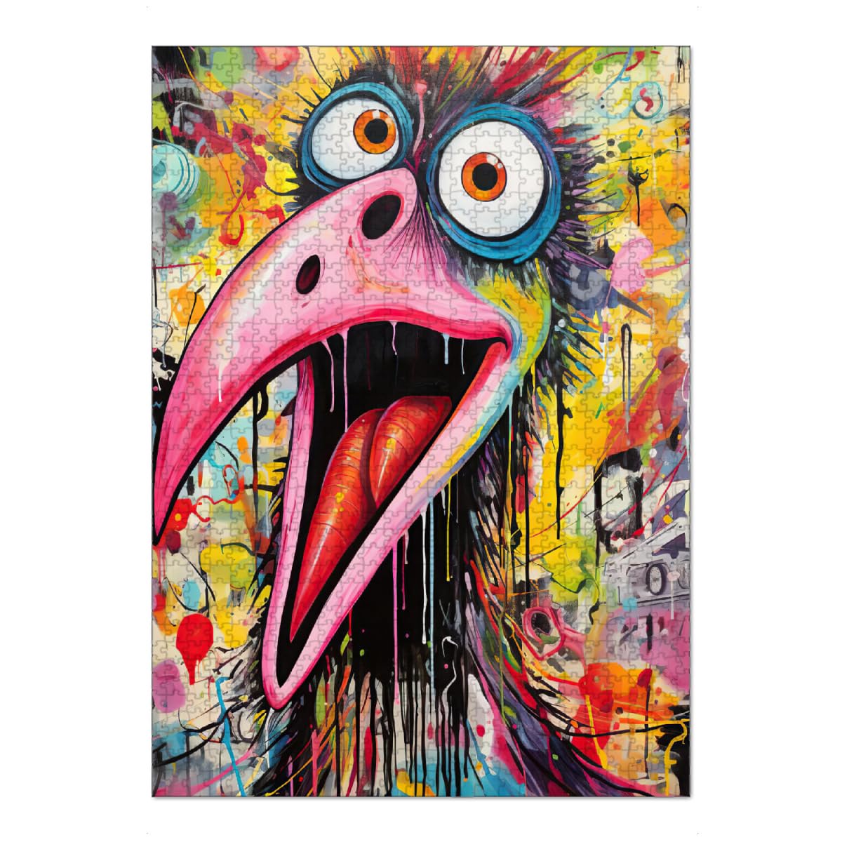 artboxONE-Puzzle XL (1000 Teile) Tiere Big Bird Abstract - Puzzle Street Art Abstract Art Colorful