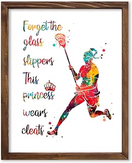 Inspirational Watercolor Lacrosse Girl Athlete with Empowering Quote Art Print for Girl's Bedroom Empowerment, Playroom Energy Boost, Locker Team Spirit, Gym Focus Spot, Study Desk Inspiration, Sibling Strength, Grandparent Pride, Cabin Accent, Young Laxer Surprises, Aspiring Midfielder Tokens, Team Captain Honors, Coach Appreciation, Parent Milestones, Birthday Goals, Graduation Markers, Festival Rally Keepsakes, Mentorship Gifts - 8x10 Unframed Print