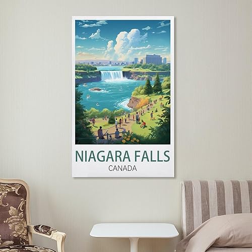 Miniatura 7 de QQLADY Pósteres de viaje vintage de las Cataratas del Niágara, Canadá, 12 x 18 pulgadas, impresiones en lienzo, pinturas artísticas para pared,