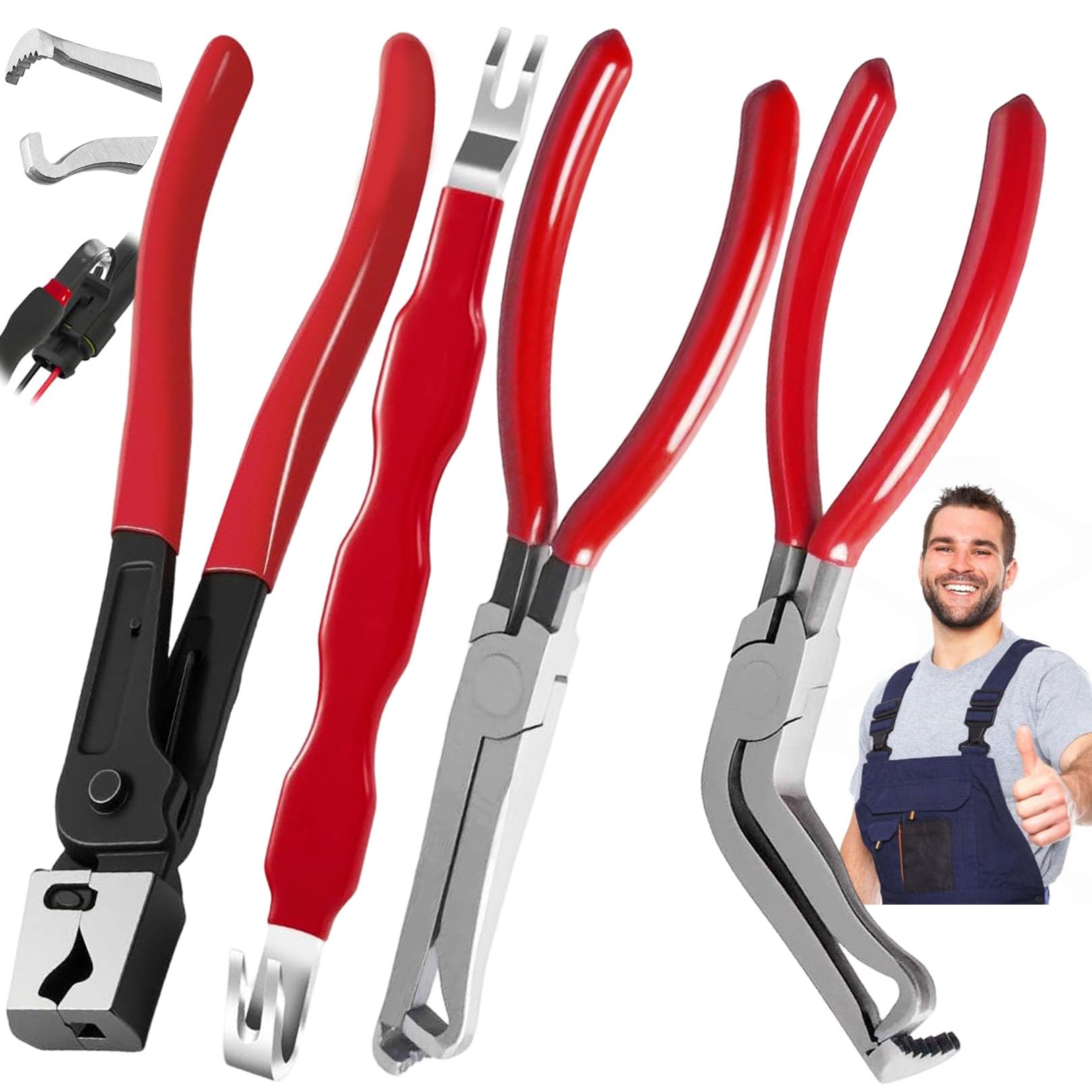 Electrical Disconnect Pliers, Electrical Connector Separator,Hose Clamp Pliers, 8in Automotive Tools, Automotive Tools for Push Tab Style Plugs