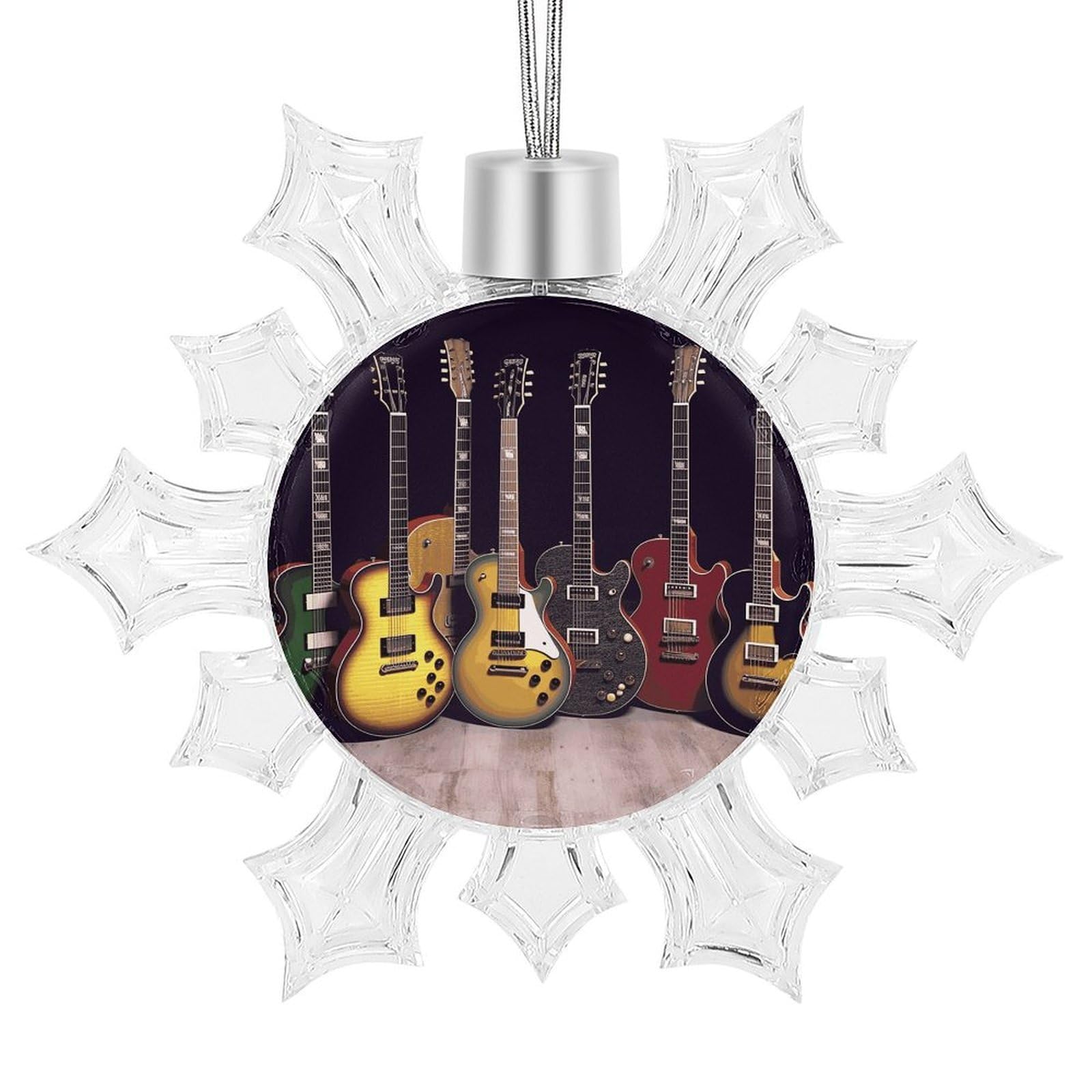 Guitar Collection Snowflake Ornaments Cute Snowflake Pendant Exquisite Christmas Tree Ornaments for Christmas Weddings New Year Birthday Holiday Celebration