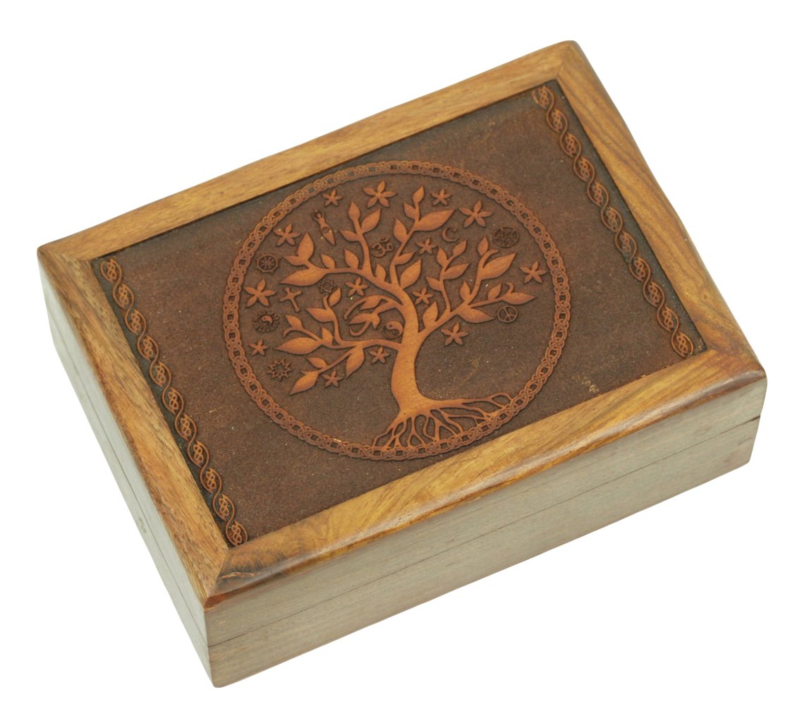 Boîte Bois Sculptée Main Cadeau GLOBLELAND Boîte De Rangement En Bois De Hêtre « The Impress » Pour Boite De Rangement Carte