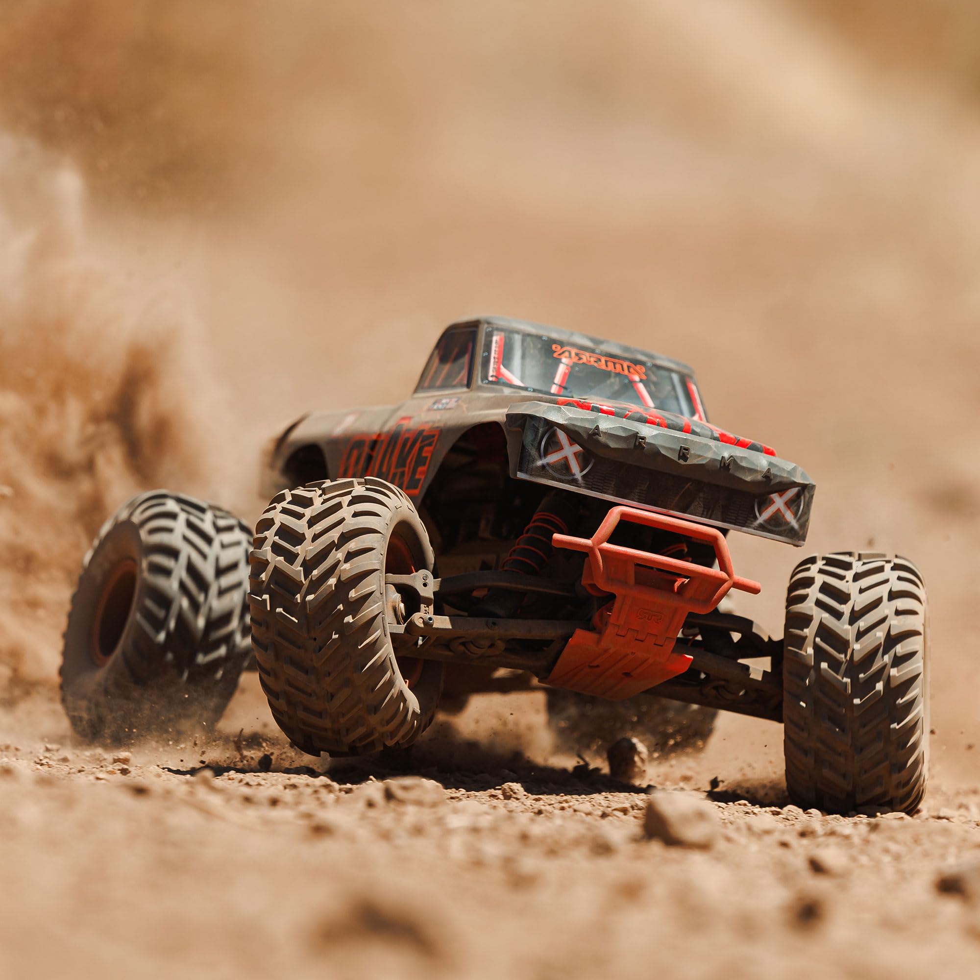 ARRMA 1:10 Quake 223S DSC 2WD RTR Brushless Monster Truck Basher – Ready-to-Run, bis 80 km/h schnell, Robustes Design, 2S/3S kompatibel, ohne Akku & Ladegerät, Rot