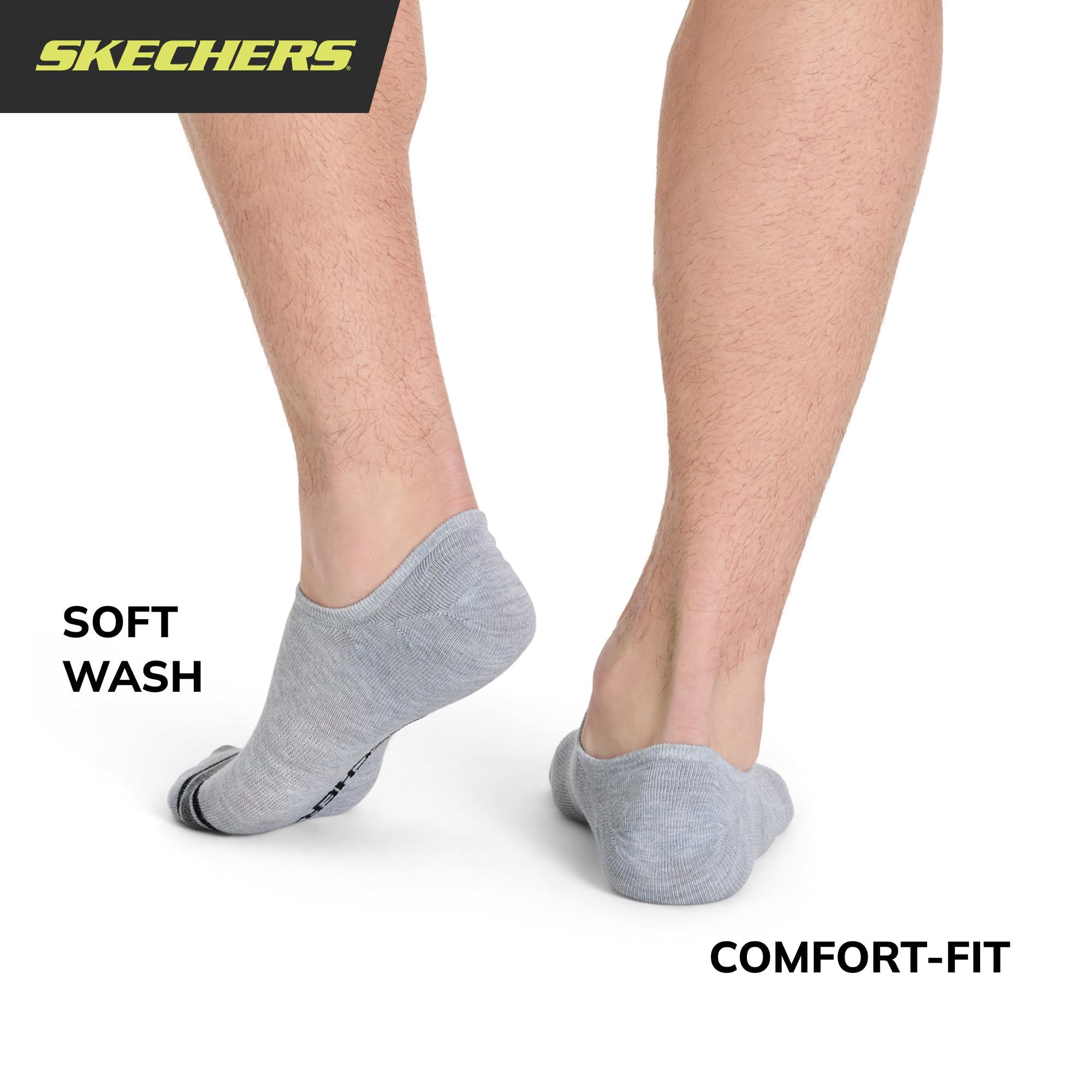 Skechers skarpety Mężczyźni Slip-ins 6-pack Performance No Show Socks, Lightweight & Breathable, Comfort-fit