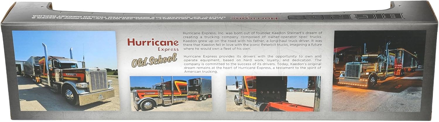 First Gear DCP 1/64 Peterbilt 389 Mid-Roof Pride-N-Class Semi with 53ft Chrome Utility Reefer Trailer, Big Rigs II #4: Hurricane Express 69-2073