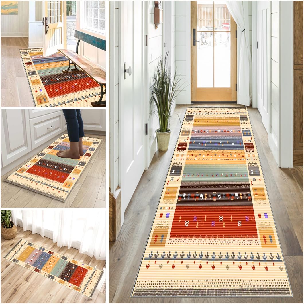 Tapis cuisine devant evier antidérapant lavable tapis de couloir long absorbant