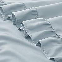 Vista 7 de KKJIAF Ruffle Pillow Cases 26x26 Inches, Dusty Blue Square Ruffled Pillow Covers Set of 2, Microfiber Wrinkle Resistant Pillow Shams with Envelope