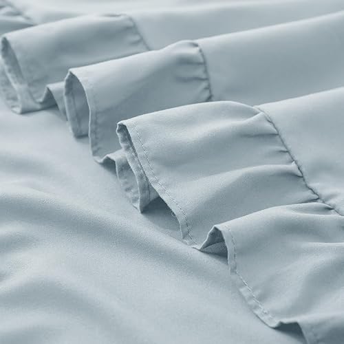 Miniatura 7 de KKJIAF Juego de 2 fundas de almohada con volantes de 26 x 26 pulgadas, fundas de almohada cuadradas con volantes color azul polvoriento, fundas de