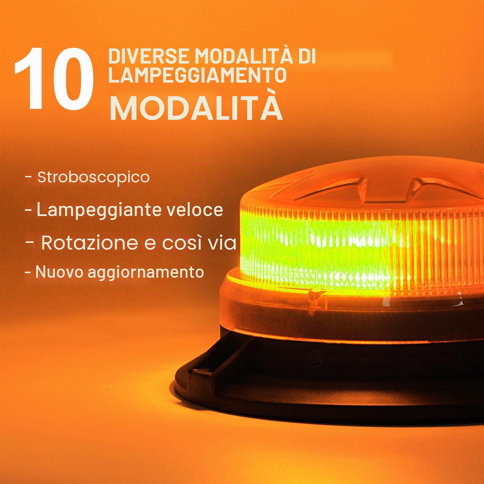 AnTom lampeggiante led, 12V-24V LED Giallo Avvertimento luci lampeggianti con cavo magnetico e cavo da 3 Meters per veicoli Carrelli elevatori per trattori golf UTV-Nuovi aggiornamenti…