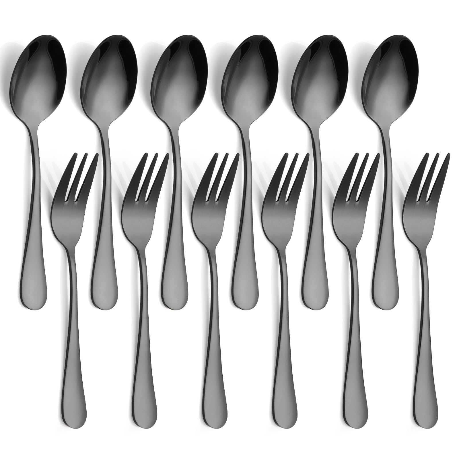 Photo 1 of * gold**
12 PCS Forks and Spoons Set, Stainless Steel Gold Silverware Set, Flatware Cutlery Set 6 Forks (5.35 inch), 6 Spoons(5.25 inch) for Home and outdoor