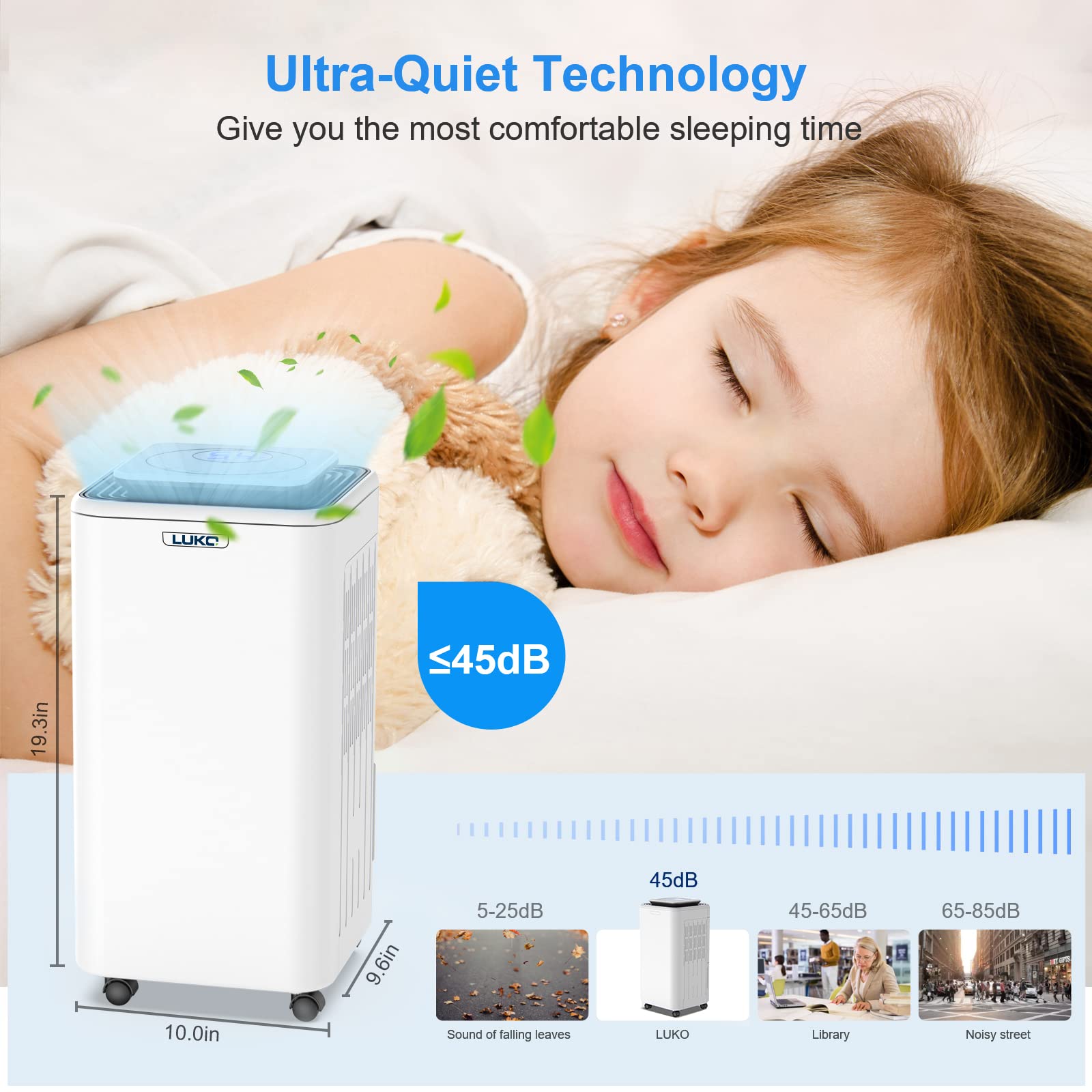 LUKO 2000 Sq. Ft Dehumidifiers for Large Room and Basements, 30 Pints