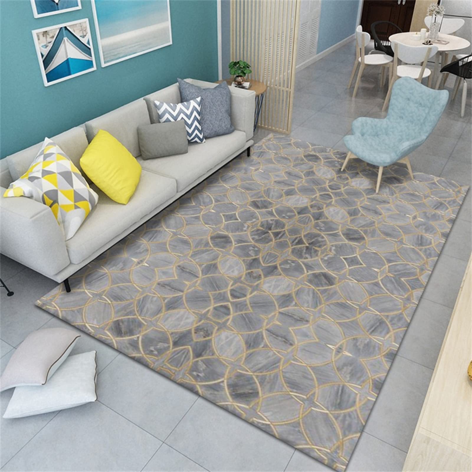 Tapis de couloir gris sur le balcon ou la terrasse moderne