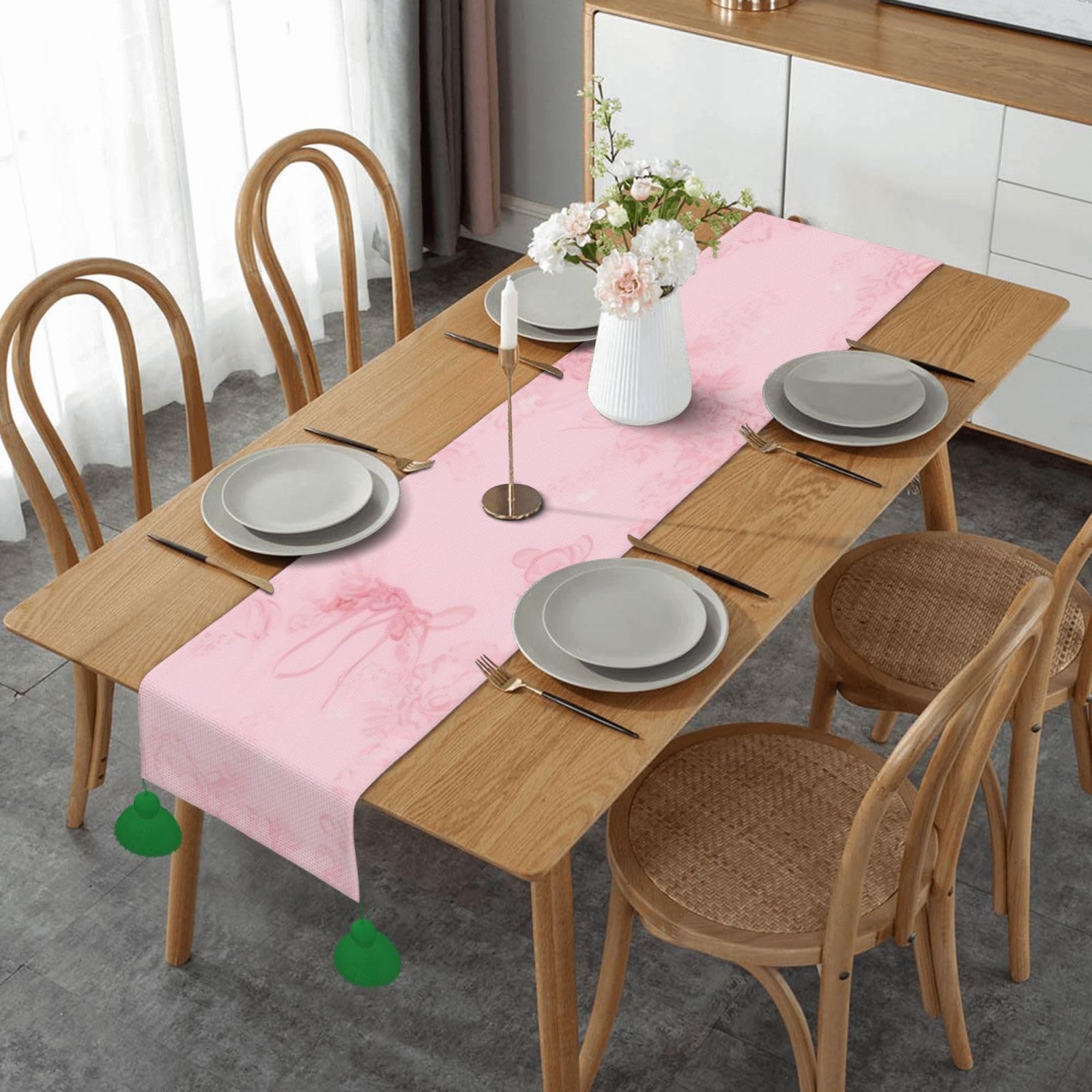 Chemin de table en lin de qualité supérieure style champêtre chic 35,6 x 152,4 cm