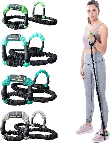 DartBand Premium Resistance Bands with Handles,Door Anchor,and Carabiner Clip for Athletic Training,Rehab,Strength Training,Yoga,Physical