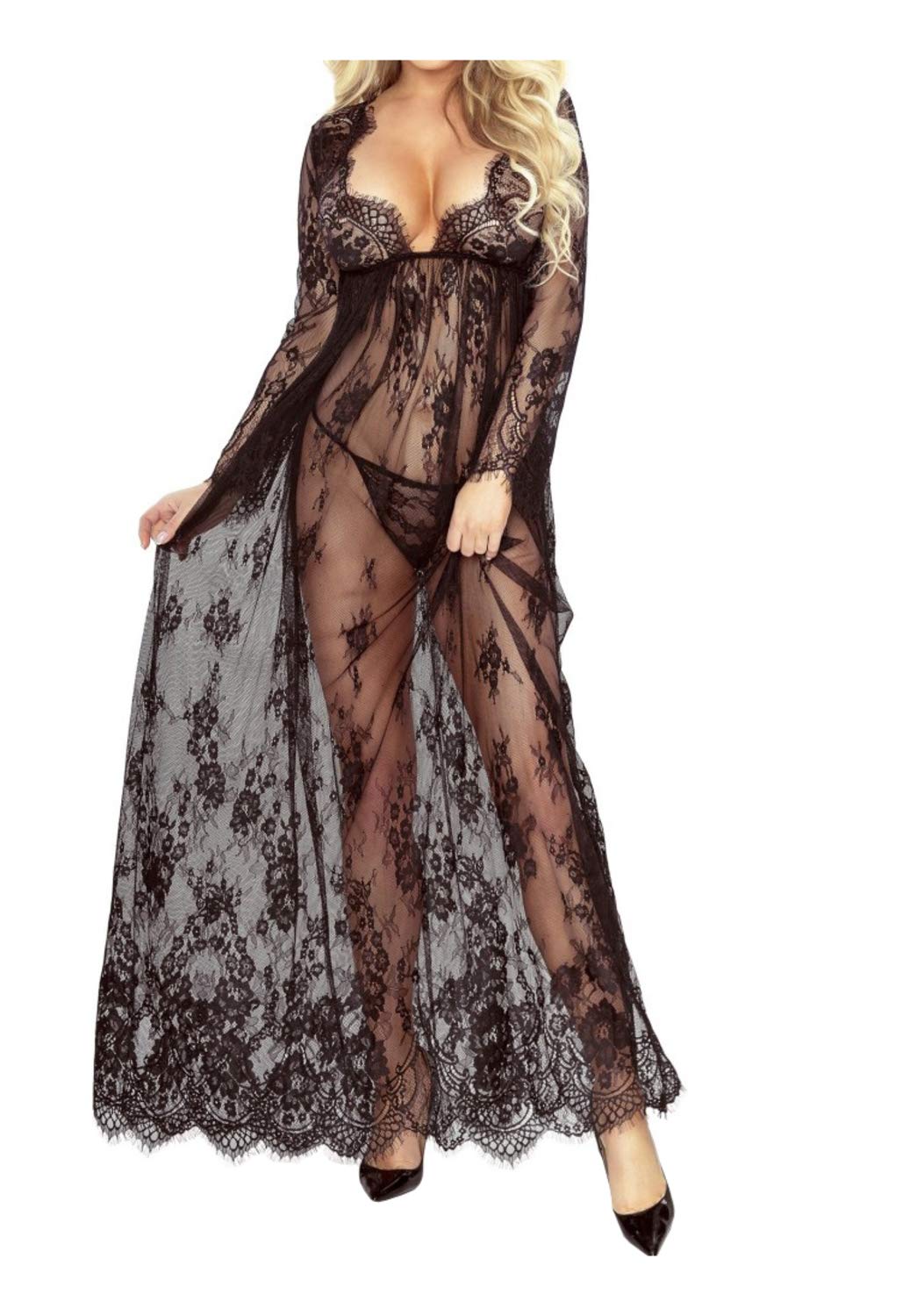 Provocative Damen Langes Chemise mit String