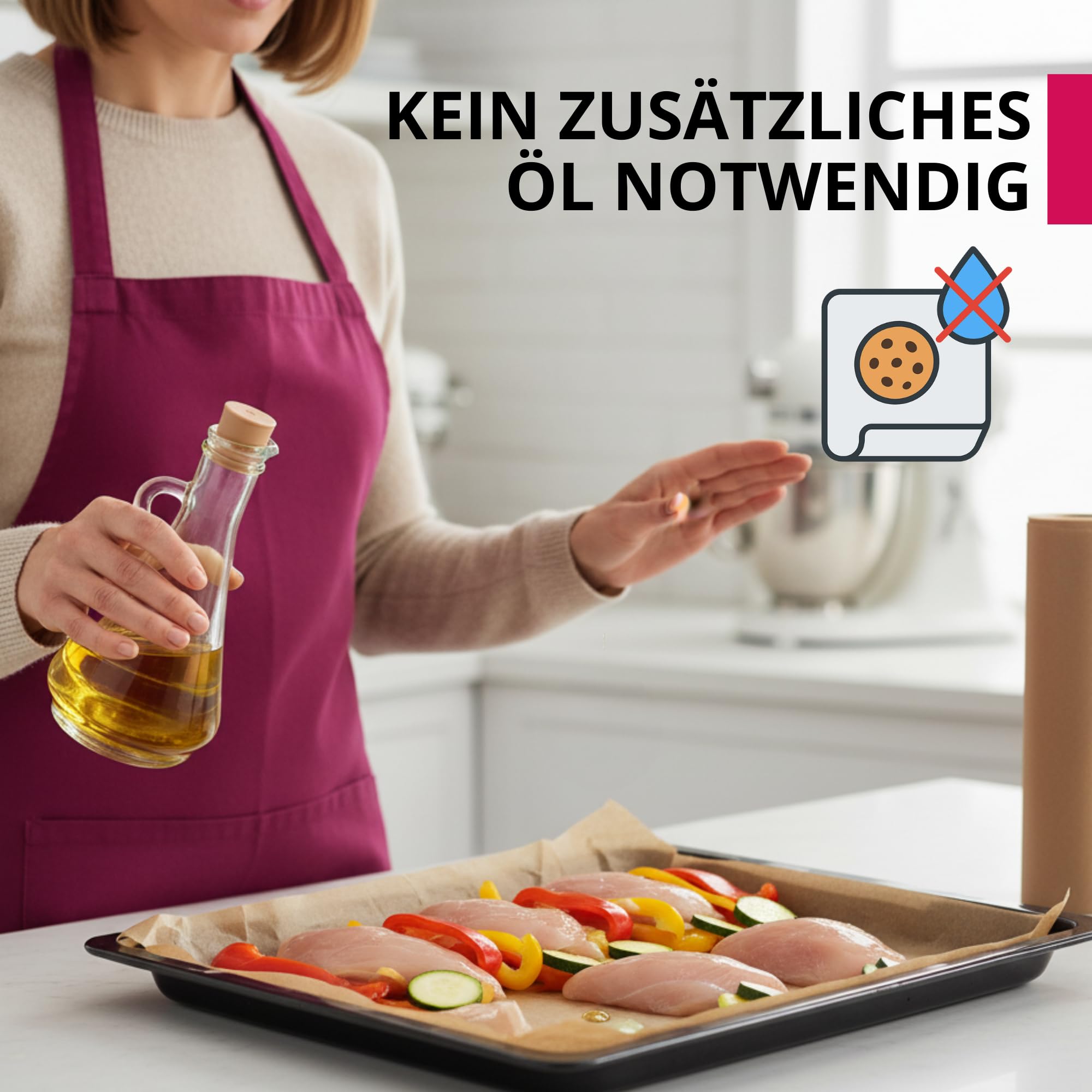 SULENO 5 x Backpapier Rolle, 38 cm x 100 m, 500 m - 5 Rollen | Antihaftbeschichtet, Hitzebeständig bis 220 °C, Beidseitig Silikoniert, Naturbraun
