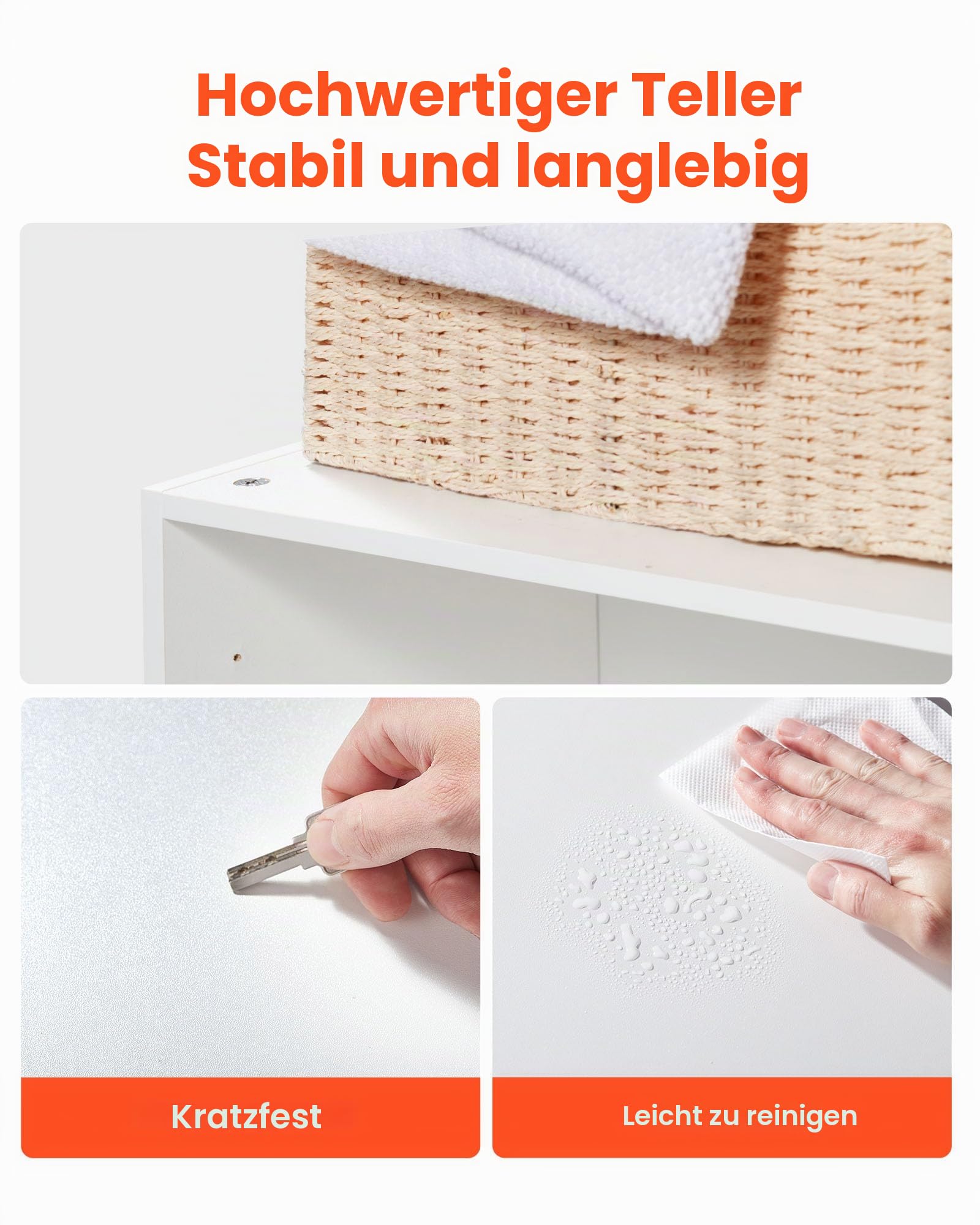VEVOR Wandschrank für Waschküche, 2-stöckiger Wandhängeschrank mit Verstellbarer Ablage, Küchenschrank mit 2 Türen, für Küche Bad Wäscherei, 40,6 x 91,4 x 61 cm (T x B x H), Oberschrank Weiß