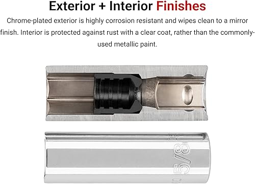 Vista 4 de TEKTON Juego de llaves de bujía de 3/8 pulgadas, 3 piezas (5/8, 3/4, 13/16 pulgadas) SHD91003