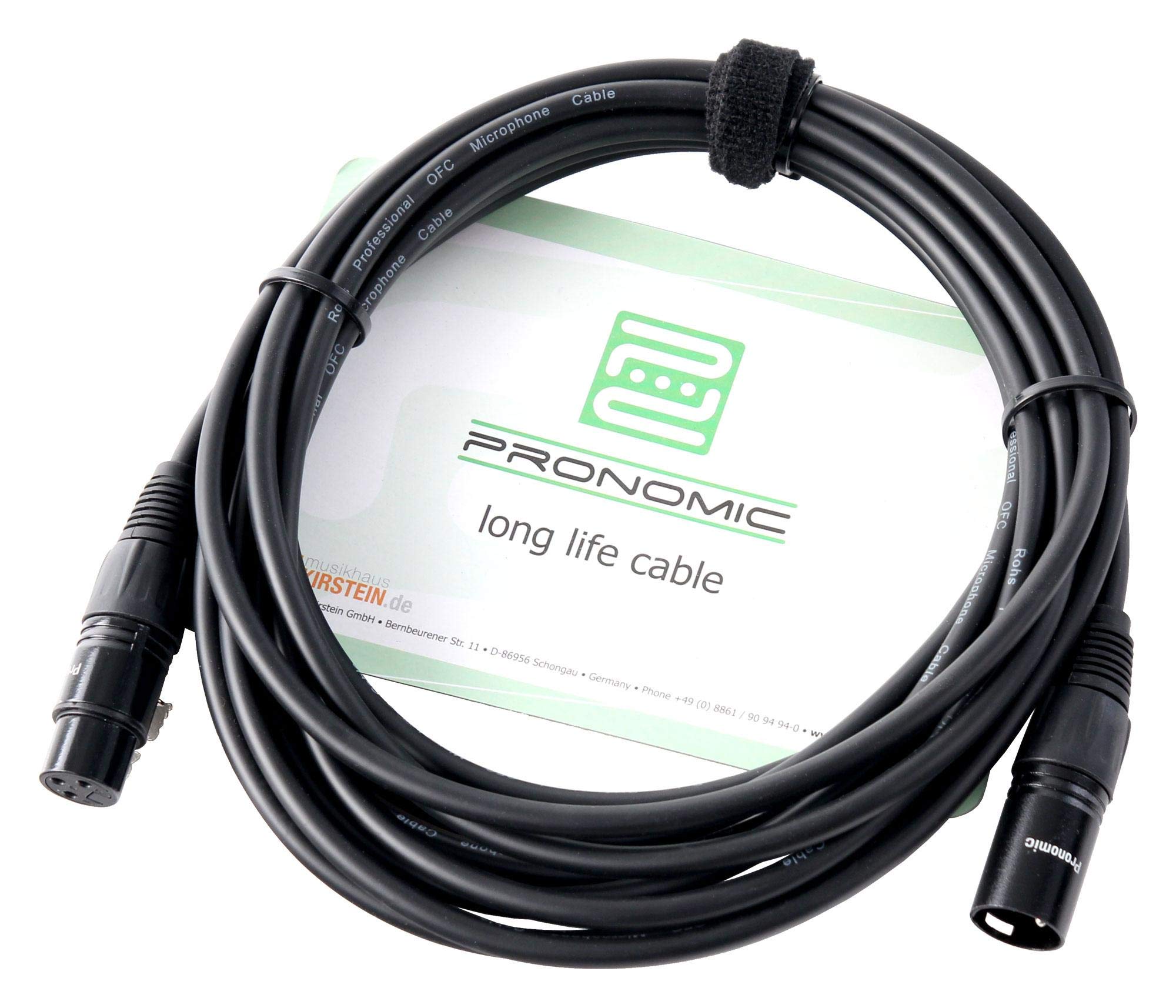 Pronomic Superstar Set de Micrófono (Set Completo, micrófono dinámico para Voz, Soporte de Brazo, Cable XLR de 5m, Pinza para micrófono) Negro