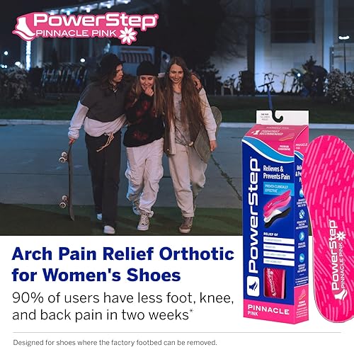 Miniatura 3 de PowerStep Plantillas rosas  Alivio de la fascitis plantar ortopédica para zapatos de mujer, Rosado