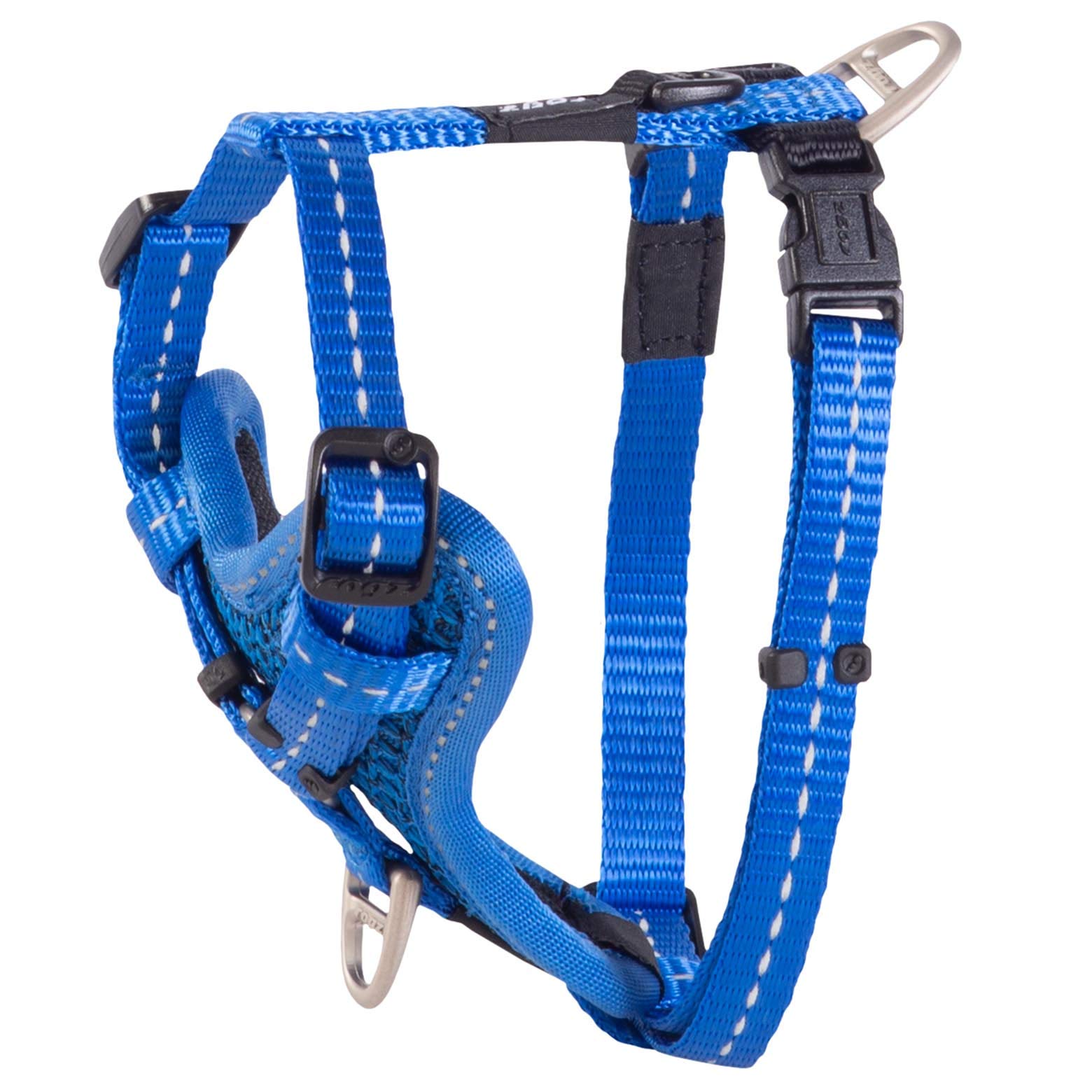 Rogz Utility Control Padded Chest Dog Harness with Two Point Steering Blue Small